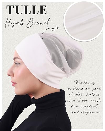 FabNest Chemo Headwear for Men & Women Breathable Cotton Blend Non Slip Cap - color: Ivory