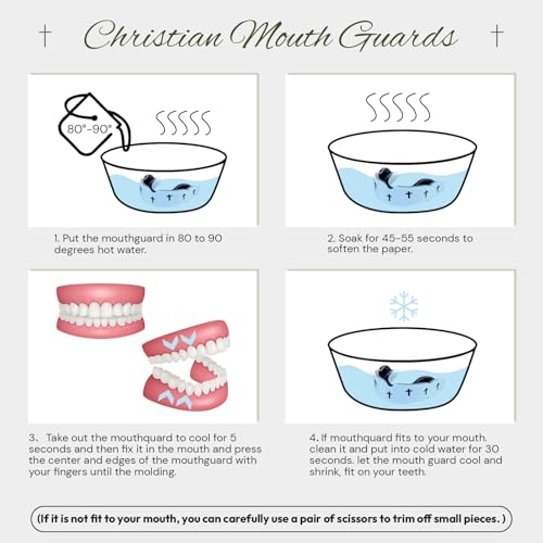 Yaomiao 2 Pcs Mouth Guards Christian Teeth Guards Sport Game Guard & Case Religious MouthGuard Soccer Football Basketball Baseball Wrestling Lacrosse Rugby Boxing Taekwondo - size: Adult, style: White & Cross