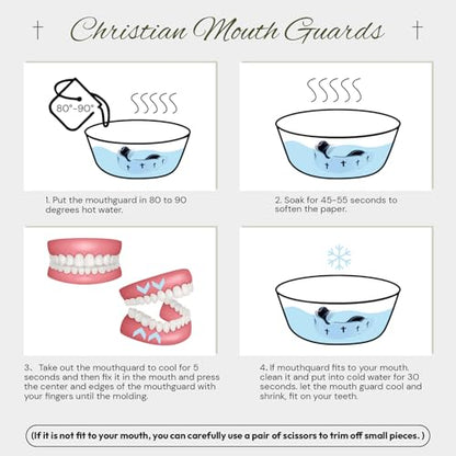 Yaomiao 2 Pcs Mouth Guards Christian Teeth Guards Sport Game Guard & Case Religious MouthGuard Soccer Football Basketball Baseball Wrestling Lacrosse Rugby Boxing Taekwondo - size: Adult, style: White & Cross