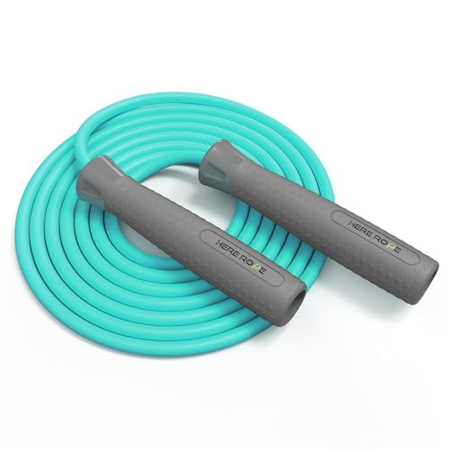 HEREROPE Jump Ropes for Fitness, Adjustable Jump Rope for Women Men, Weighted Speed Rope with 7mm PVC Skipping Rope, No-Slip Grip, Ball Bearing, Great for Speed, Cardio & Tricks, Strength Boxing