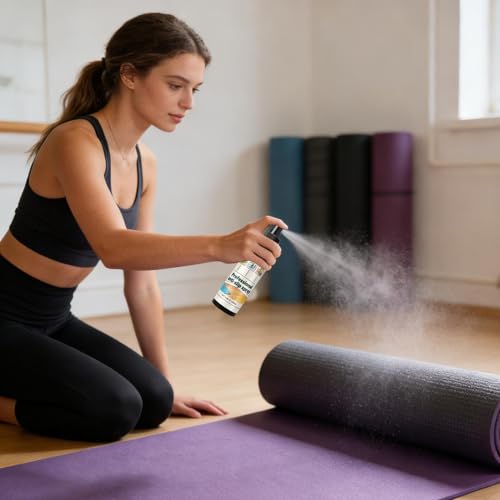 Yoga Mat Cleaning Spray 120ml Non-Slip Deep-Cleansing | Women Pilates Mat Cleaner Spray for Gym Home Studio Room Equipment Gear Women Men Beginners