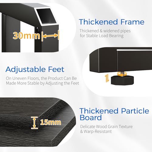 METYERRY 55 Gallon Fish Tank Stand with Power Outlet,Adjustable Aquarium Stand, Heavy Duty Terrarium Stand,Metal Frame Reptile Turtle Tank Stand Suitable for Home Office,860LBS Capacity, Black - color: Black, size: 55 Gallon