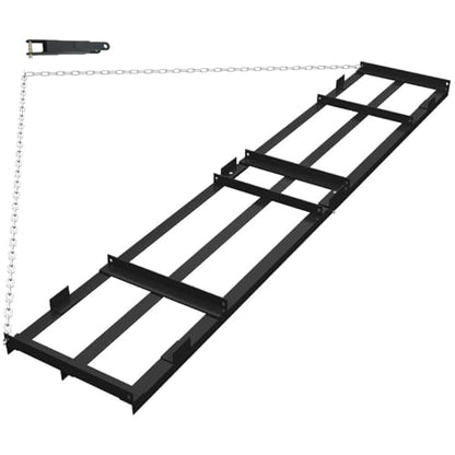 4 FT Drag Harrow Driveway Grader with 6 FT Chain, Heavy Duty Driveway Drag, Tow Behind Lawn Rake for ATV, UTV, Tractor, Mower, Lawn Leveling Tool Gravel, Sand, Soil, Hay, Black - size: 4 FT