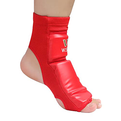 WESING Pro Instep Guard Foot Guard for Martial Arts Muay Thai MMA - color: Red, size: Medium