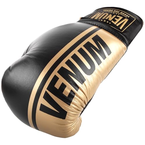 Venum Shield Pro Boxing Gloves - color: Black/Gold, size: 16oz, style: Laces