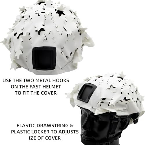 Tactical Helmet Cover Breathable Mesh Camo Camouflage Helmet Cover Great for Tactical Military Gear Combat Fast Helmet - color: WH