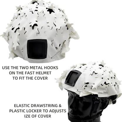 Tactical Helmet Cover Breathable Mesh Camo Camouflage Helmet Cover Great for Tactical Military Gear Combat Fast Helmet - color: WH