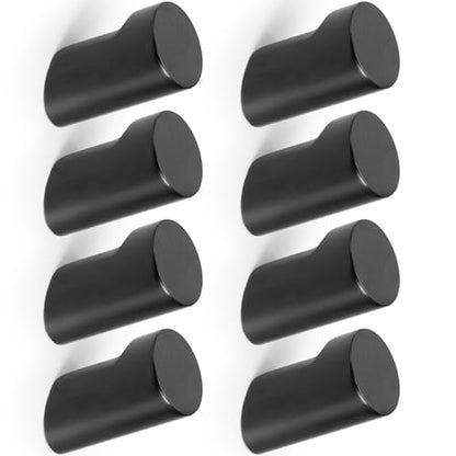 Optish Wood Wall Hooks for Hanging, 8 Pack Hat Hook for Walls, Coat Hook Wall Mount, Backpack Hooks for Walls, Bathroom Towel Hanger (Black) - color: Black