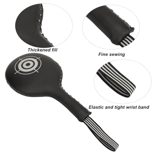 Generic Boxing Target Paddle Kickboxing Striking Target Pad Taekwondo Kick Pad PU EVA Smooth Anti Slip Surface Easy to Carry with and Footwork Feedback for Box - color: Black