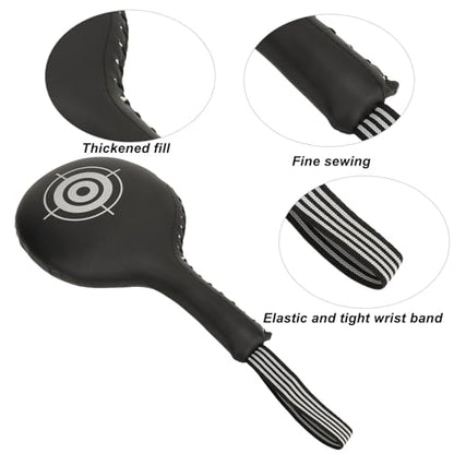 Generic Boxing Target Paddle Kickboxing Striking Target Pad Taekwondo Kick Pad PU EVA Smooth Anti Slip Surface Easy to Carry with and Footwork Feedback for Box - color: Black