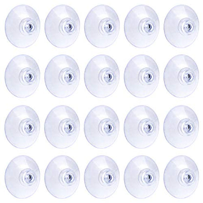 Pawfly 20 Pack Clear Suction Cups 1.2 Inch PVC Plastic Sucker Without Hooks for Home Decoration and Organization - style: 1.2 in 20pcs