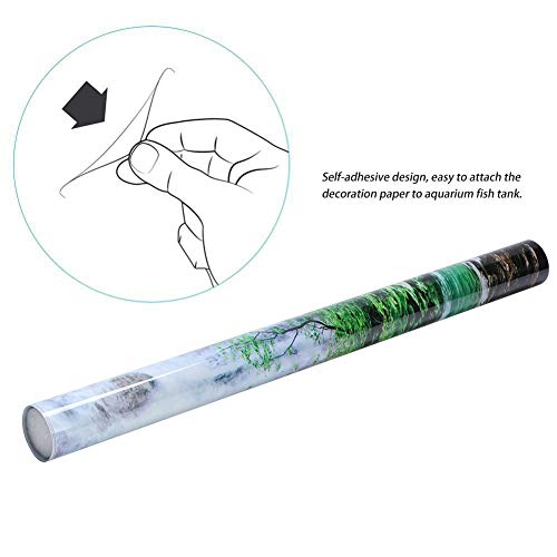 Aquarium Background Sticker, Fish Tank Decorative PVC Sticker, Non - Landscape Image with High Transparency for Aquarium or Fish Tank (61 * 41cm) - size: 61*41cm