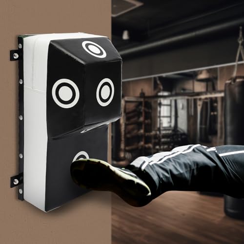 Wall Punching Bag, Black Wall Mount Uppercut Bag,Doorway Punching Bag,MMA Training Punching Target with Marking Points for Training Uppercuts Hooks Knees Elbows,90N Tear Resistance