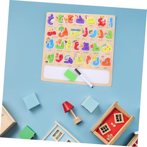 ERINGOGO 1Set Arabic Letter Matching Puzzle Montessori Educational Wooden for Engaging Alphabet Learning Puzzle for and Design for Family Interaction