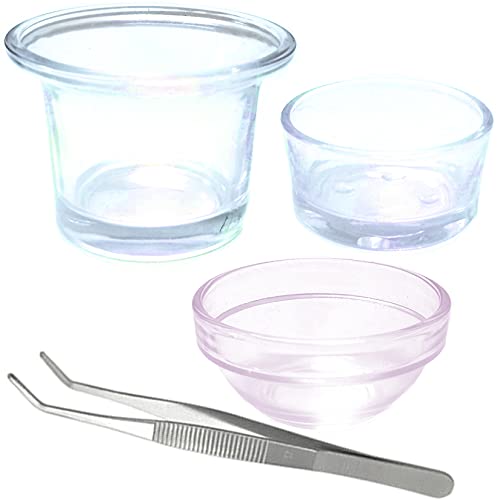 Reptile Glass Feeding Dish Food Water Bowl Feeder Bowl Cup Basin Fit for Small Pets Reptile Lizard Spider Scorpion, 3 Kinds of Capacity, 0.5 Oz,1.4 Oz, 1.7 Oz