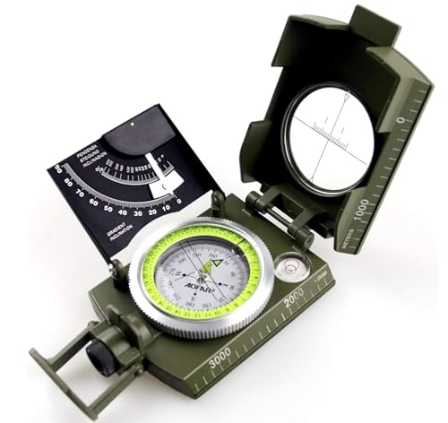 AOFAR AF-4074 Military Compass for Hiking,Lensatic Sighting Waterproof,Durable,Inclinometer for Camping,Boy Scount,Geology Activities Boating - color: Camouflage