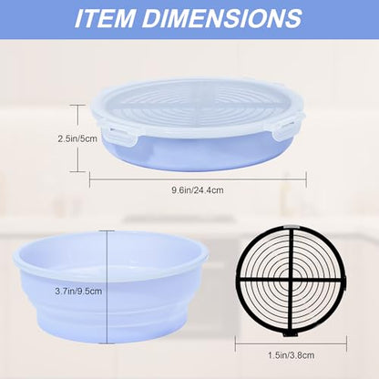 Collapsible Batter Bowl - Breading Bowl Shaker with Lid , Light Blue - color: Light Blue