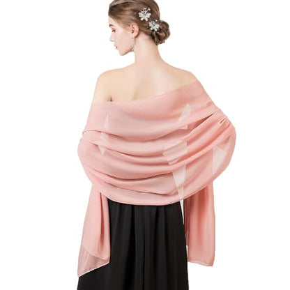 Shawl and Wrap for Evening Dresses Wedding Sheer Scarfs Women Scarve - color: Blush, size: 72''×18''