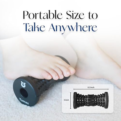 Tumaz Foot Roller for Deep Tissue Massage & Reflexology | Ergonomic Roller | Deep Tissue Massage | Reflexology | Portable Design | Ideal for Foot Recovery - color: Jewel (Black)