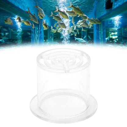 Acrylic Transparent Feeder Cover Breeding Protection Cover for Aquarium Fish Tank Blocking Sand and Gravel Safe for Fishes 50mm Height 65mm Outer Diameter