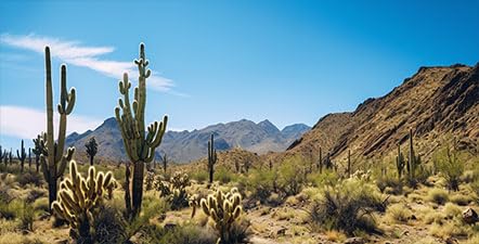 Reptile Habitat Background, Retro Desert Oasis Cactus Terrarium Background 30X12 in Background with 8 EVA Double-Sided Tape - color: desert01, size: 30X12in/75X30cm