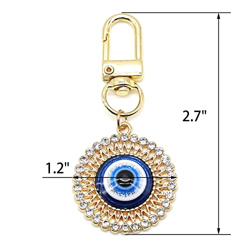 Evil Eye Keychains Car Key Ring Bag Purse Charm for Women Men - Good Luck Amulet Protection - color: D