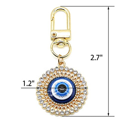 Evil Eye Keychains Car Key Ring Bag Purse Charm for Women Men - Good Luck Amulet Protection - color: D