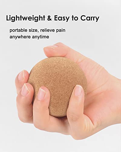 KITWILD Cork Massage Ball - High Density Fine Particles for Deep Tissue Muscle Massage, Myofascial Release, and Yoga Therapy - 2 Inch Lightweight Lacrosse Ball - style: 1 Pack (2'')