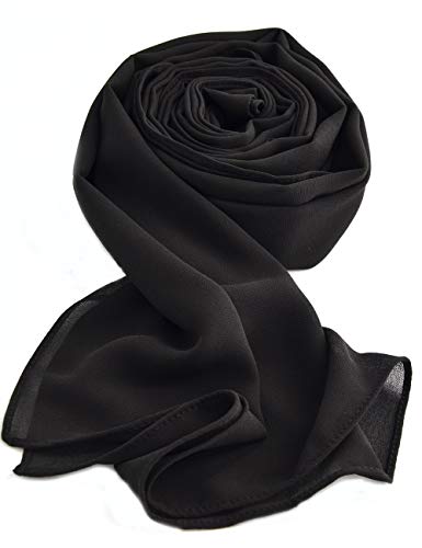 Txameru Hijab for Women Chiffon Hijab Scarfs for Women Long Shawl - color: Black