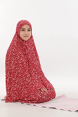 Prayer Set for Muslim Girls, Two Pieces Set Skirt and Scarf, with a Prayer Rug and Rosary, Suitable for 5 to 12 Years