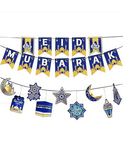 OLEEK eid mubarak banner- eid decorations for home 2026 - eid mubarak decorations - eid decor - ramadans mubarak decorations - eid decoration - eid and ramadan banner