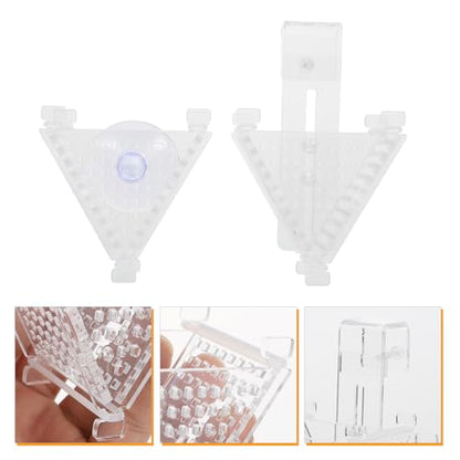 Healifty 2pcs Acrylic Aquarium Fish Food Holder Cone Feeding Cups with Suction Cup and Worm Hook for Fish Tank Feeding Supplies