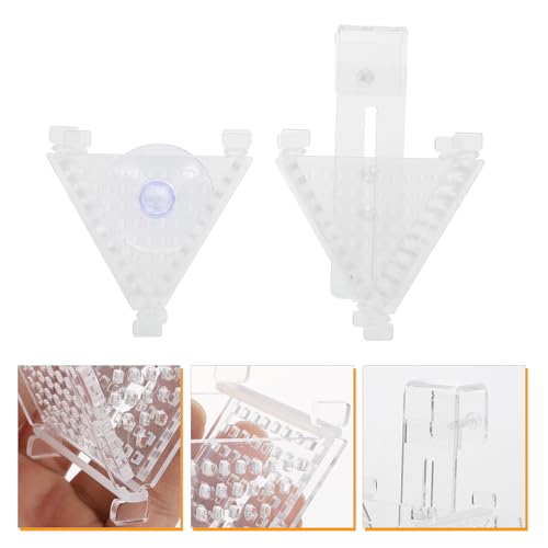 Homoyoyo 2pcs Acrylic Fish Tank Feeding Cups with Suction Cups and Hooks, Portable Aquarium Worm Feeders for Chilled Bloodworms and Live Bait, Fish Food Holders for Aquarium Accessories
