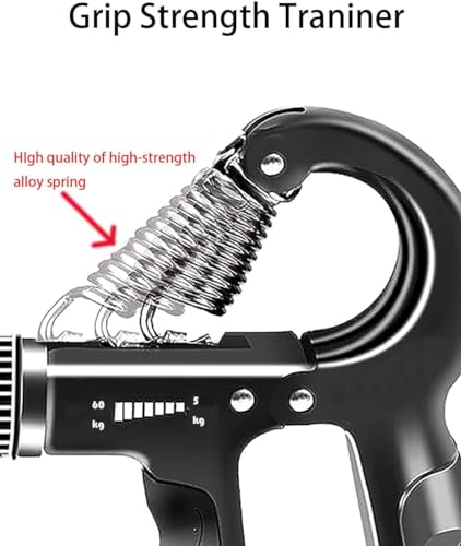 2 Pack Hand Grip Strength Trainer for Muscle Building with Counter, Adjustable Resistance 10-130 lbs, Wrist Forearm Strengthener Finger Strengthener - color: Black-Set 5