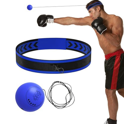 Reflex Ball Headband Multifunctional Fun Effective Reaction Training | Kids Beginners Punching Headband for Professionals Enthusiasts Beginners Amateurs Lovers Families Friends - color: Blue ball