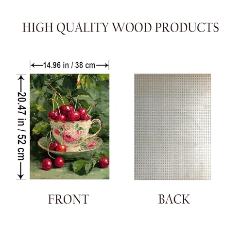 Cherries Food Jigsaw Puzzle - 500 Pieces Wooden Puzzle for Adults, Wall Art Gift, Finished Size: 20 x 15 Inch - color: Cherries - 500 Pieces