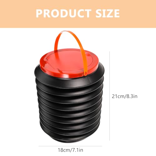 Mikikit 4L Portable Folding Water Bucket with Lid and Handle Collapsible Bucket for Camping Outdoor Car Washing Fishing and Picnics