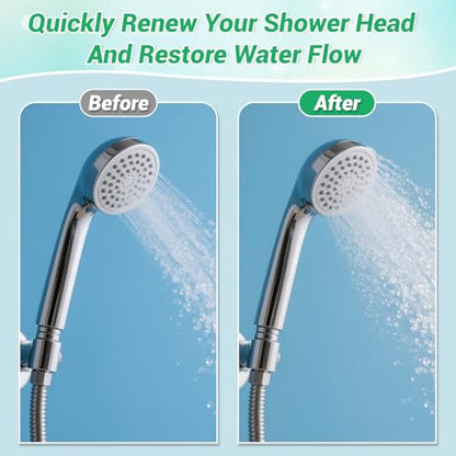 MAPVOLUT 50-in-1 Shower Head Cleaner Kit with Stainless Steel Needles | Reusable Straw Brush | Unclog Tiny Nozzles for Shower, 3D Printer, Straws, Faucets, Electronics | White - color: White