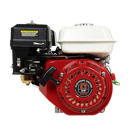 4-Stroke Single Cylinder Petrol Engine, 200CC Petrol Engine with Oil Alarm OHV Overhead Valve and Large Capacity Fuel Tank, Built-in Air Cooling Pull Start Portable Gasoline Engine - size: 6.5HP 200CC