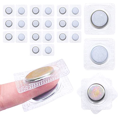 SEMINI Hidden Sew Magnetic Snap Invisible Hidden Sew in PVC Hidden Purse Closure for Fastener Handbag Cloth Clasp DIY Craft Sewing Tools (20mm) - size: 20mm,circular
