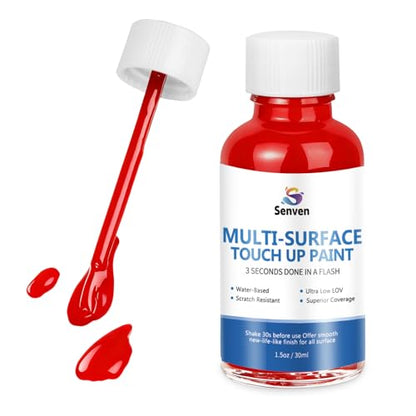 Red Touch Up Paint High-Gloss Apple Red Multi Surface Acrylic Touch Up Paint Pen Scratch Repair for Metal,Wall,Cabinets,Appliances,Wood,Door,Furniture,Enamel 1.5 Fl Oz - color: Red
