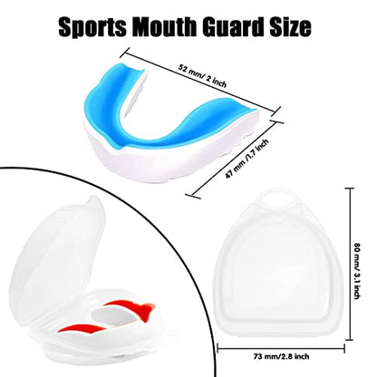 Sports Mouth Guard for Kids and Youth,2 Pcs Boys Girls Mouthguard with Case (BPA Free) for Boxing Football Hockey Karate Rugby - color: Blue and Red