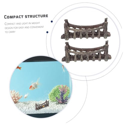 VICASKY 2pcs Bridge Decor for Fish Tank Simulated Aquarium Ornament Lightweight and Compact for Aquatic Landscaping and Tabletop Decoration