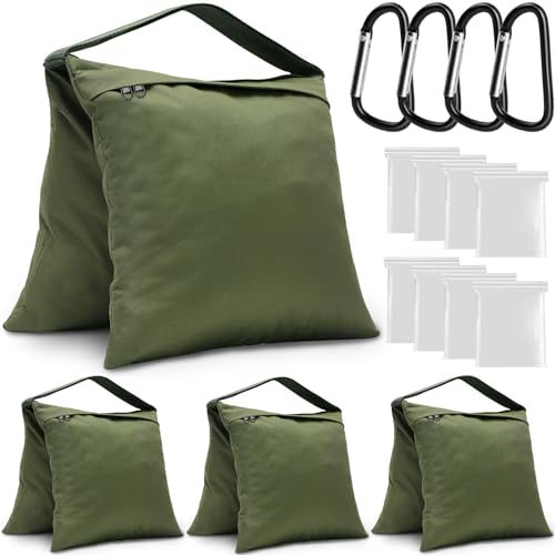 4 Packs Green Sandbag Weight Bags for Light Photography Video Equipment | Heavy Duty Saddlebags for Backdrop Stand, Photo Tripod, Canopy, Pop up Tent, Umbrella Base, Fishing Chair, Picnic Table - color: Green