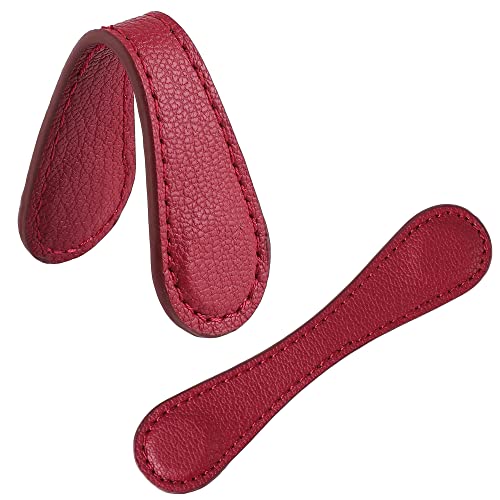 Leather Magnetic Bookmarks For Women Men, Handmade Page Markers For Book Lovers For Reader Writers Authors Poets (2 Pack-Red) - color: 11-red