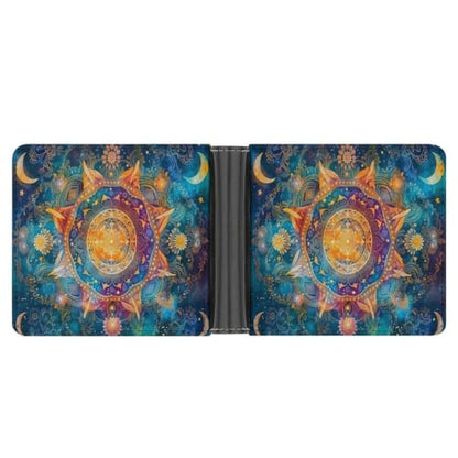 Mysterious Mandala Bifold Wallet 4.6x3.7 Inch,Slim Compact Folding Wallet with Card Slots And Cash Pocket Lightweight Wallet for Everyday Carry Travel Business - color: Mysterious Mandala