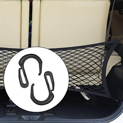 10 Pcs Plastic S-Bungee Cord Hooks, Car Storage Mesh Net Clips for Trunk Cargo Organization, Suitcase & Outdoor Equipment