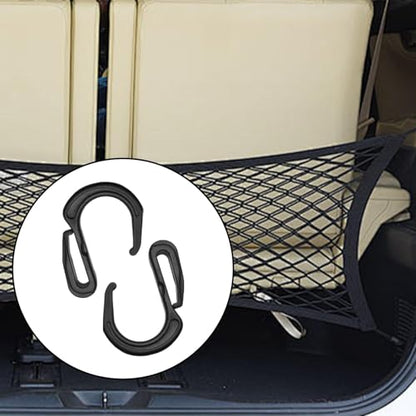10 Pcs Plastic S-Bungee Cord Hooks, Car Storage Mesh Net Clips for Trunk Cargo Organization, Suitcase & Outdoor Equipment