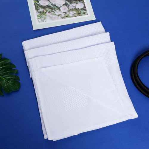 Jmkcoz Arab Shemagh Tactical Desert Keffiyeh Head Scarf Arabic Turban Neck Headwear Wrap Arab Muslim Costume for Men Women - color: White