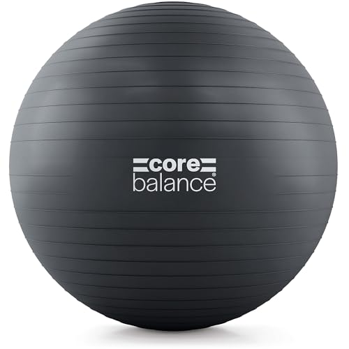 Core Balance Exercise Ball, Stability Ball for Yoga, Pilates and Fitness, Gym Ball for Home Gym and Office Chair, Training, Physical Therapy, Anti Burst, Pump Included, 55cm 65cm 75cm 85cm - color: Black, size: XL (27–30in | 68–75cm)